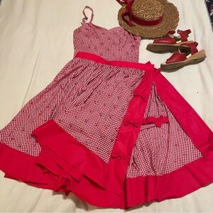 NWOT Unique Vintage Gingham Romper and Skirt set